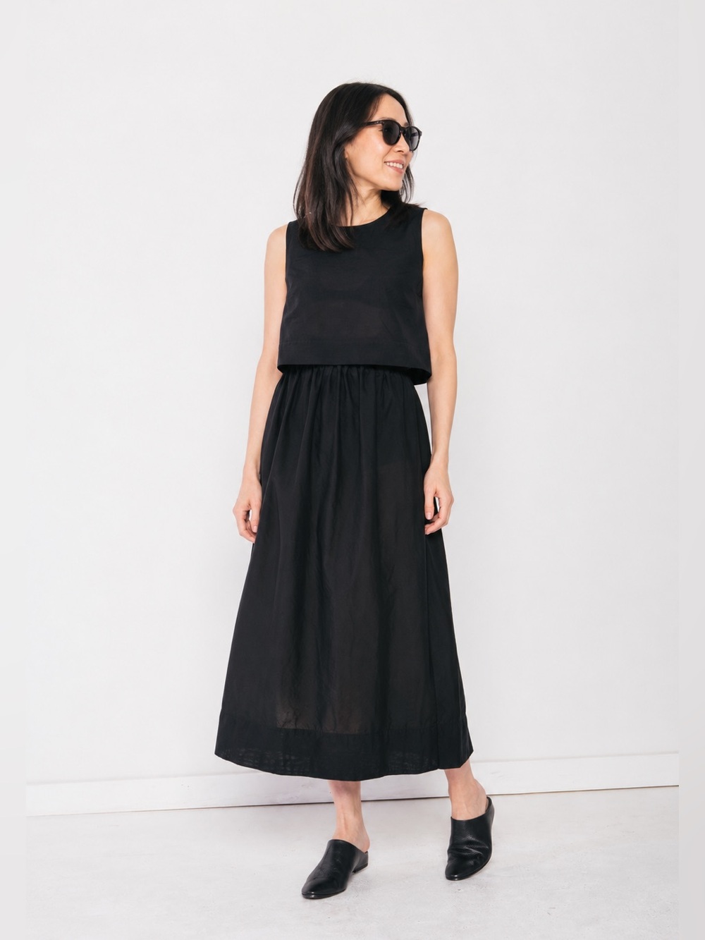 Elizabeth Suzann ES Bel Skirt in Lightweight Linen in Black | XXS | Like New